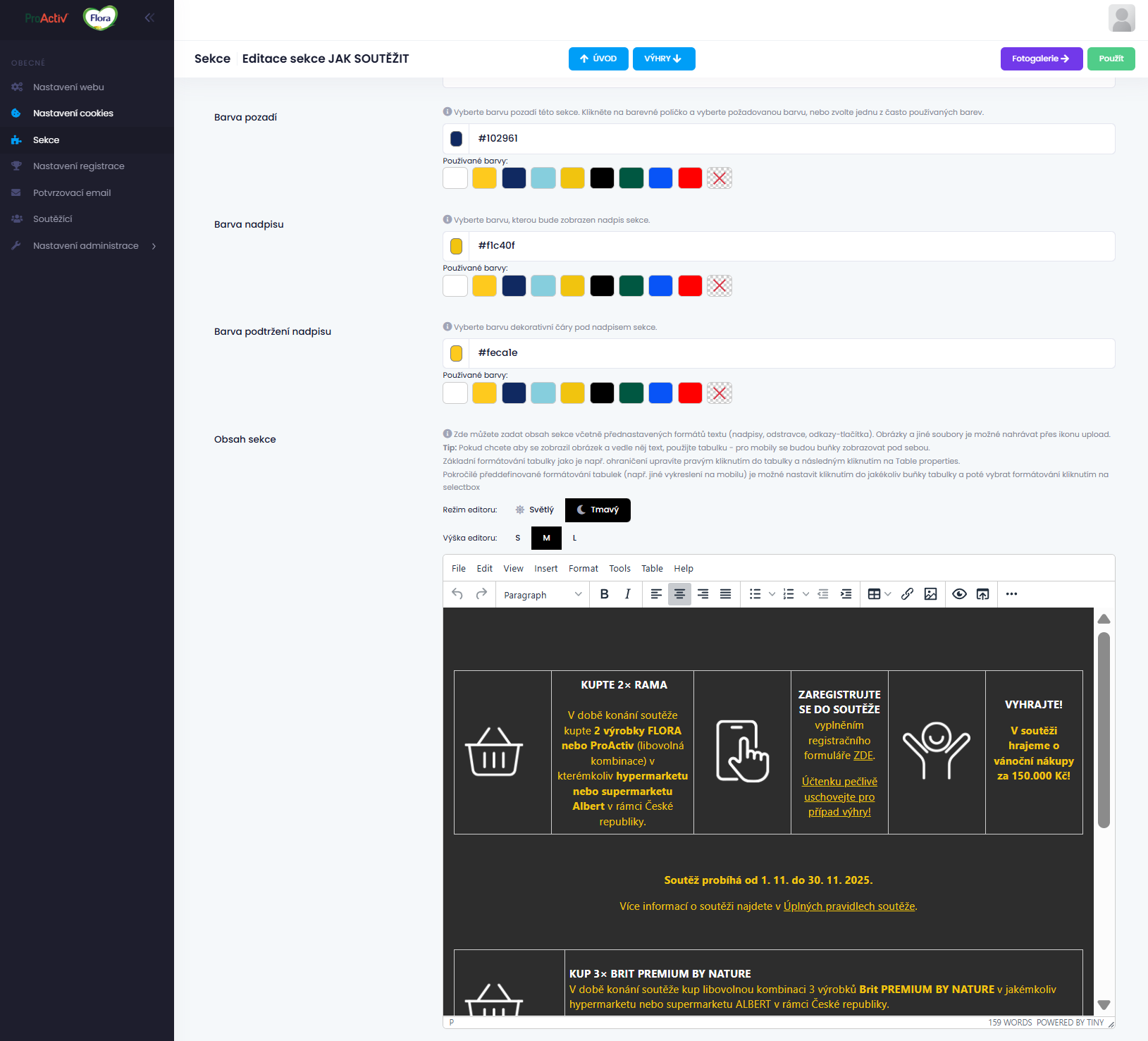 Univerzální kostra pro weby spotřebitelských soutěží Veliam